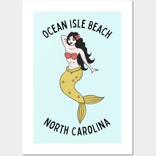 Ocean Isle Beach North Carolina Mermaid Posters and Art